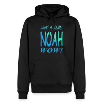 Noah Vorname Geburtsname Jungenname Geschenkidee - Männer Premium Bio Hoodie - Schwarz - Vorne - Nico (187cm)