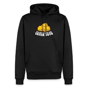 Je suis juste là pour les croquettes - Sweat à capuche Premium bio Homme - noir - Devant - Nico (187cm)