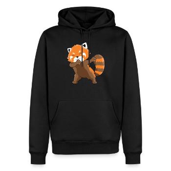 Dabbender Roter Panda Dabbing Red Panda - Männer Premium Bio Hoodie - Schwarz - Vorne - Nico (187cm)