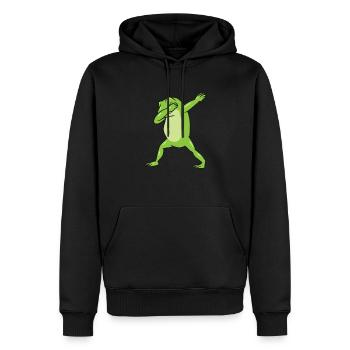 Dabbing Grenouille Drôle grenouille Dab Drôle grenouille - Sweat à capuche Premium bio Homme - noir - Devant - Nico (187cm)