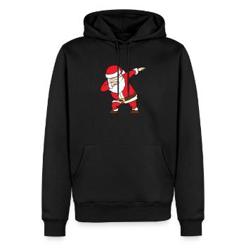 Weihnachten Weihnachtsmann Dabbender - Männer Premium Bio Hoodie - Schwarz - Vorne - Nico (187cm)