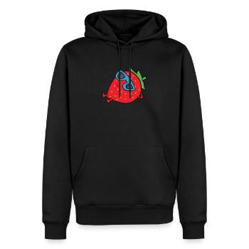Fraise Summer Fruit Lunettes de soleil Sur fraise - Sweat à capuche Premium bio Homme - noir - Devant - Nico (187cm)