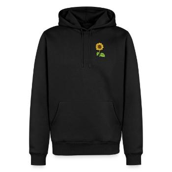 Tournesol en sac Doux Tournesol - Sweat à capuche Premium bio Homme - noir - Devant - Nico (187cm)