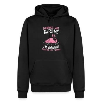 Ich bin ein Flamingo - Männer Premium Bio Hoodie - Schwarz - Vorne - Nico (187cm)