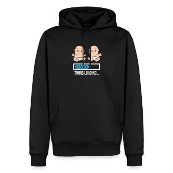 Mom Twin Schwangerschaft Zwillinge Laden mit - Männer Premium Bio Hoodie - Schwarz - Vorne - Nico (187cm)