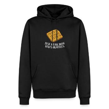 Seulement une fille qui aime les gaufres Gaufres - Sweat à capuche Premium bio Homme - noir - Devant - Nico (187cm)