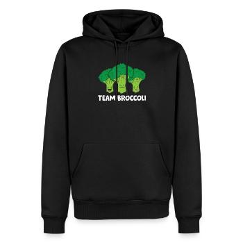 Broccoli Lover Team Broccoli Vegan - Sweat à capuche Premium bio Homme - noir - Devant - Nico (187cm)