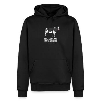 Ich Mag Kühe Und Vielleicht 3 Menschen Bauer Kuh - Männer Premium Bio Hoodie - Schwarz - Vorne - Nico (187cm)