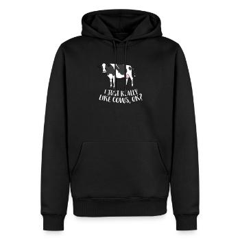Ich Mag Kühe Einfach Wirklich, Ok? Rinder Kuh - Männer Premium Bio Hoodie - Schwarz - Vorne - Nico (187cm)