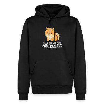 Nur Ein Mädchen Das Pomeranian Hunde Liebt - Männer Premium Bio Hoodie - Schwarz - Vorne - Nico (187cm)