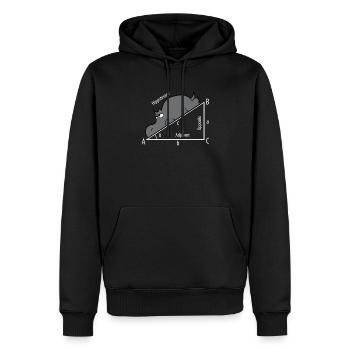Mathe Pythagore Hypothenuse Hippopotame - Sweat à capuche Premium bio Homme - noir - Devant - Nico (187cm)
