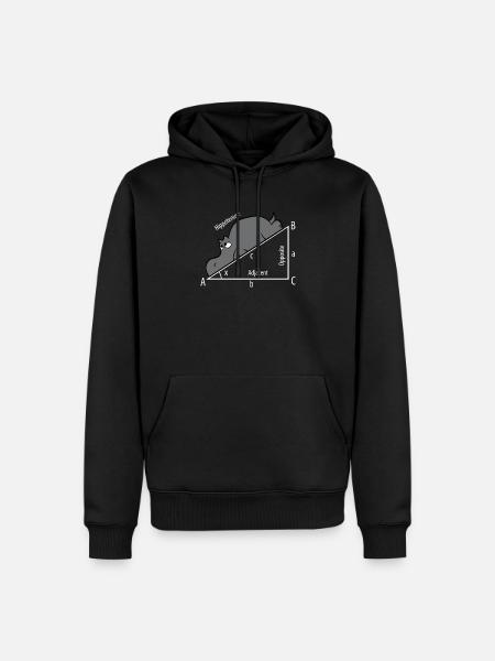 Mathe Pythagore Hypothenuse Hippopotame - Sweat à capuche Premium bio Homme - noir