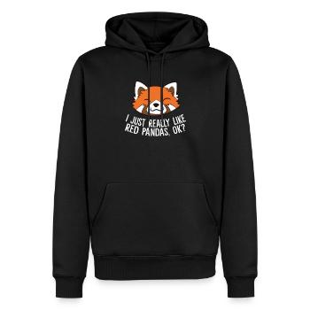 Ich Liebe Rote Pandas Einfach Wirklich, Ok? - Männer Premium Bio Hoodie - Schwarz - Vorne - Nico (187cm)
