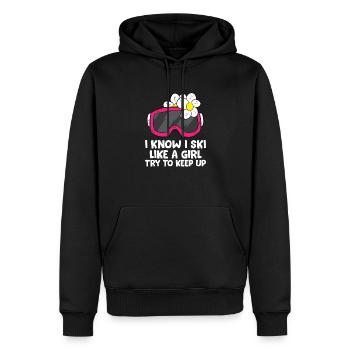 Ski filles lunettes de ski femmes skieur snowboard - Sweat à capuche Premium bio Homme - noir - Devant - Nico (187cm)