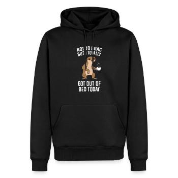 Not To Brag But I Totally Got Out Of Bed Today - Men’s Premium Organic Hoodie - black - Front - Nico (187cm)