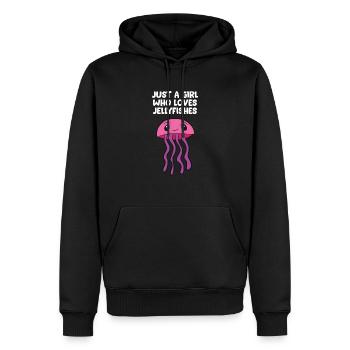 Juste une fille Who Loves Jellyfishes Pet Jellyfish - Sweat à capuche Premium bio Homme - noir - Devant - Nico (187cm)