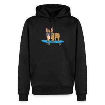 Skateboarding French Bulldog Kids Skater Bulldog - Männer Premium Bio Hoodie - Schwarz - Vorne - Nico (187cm)