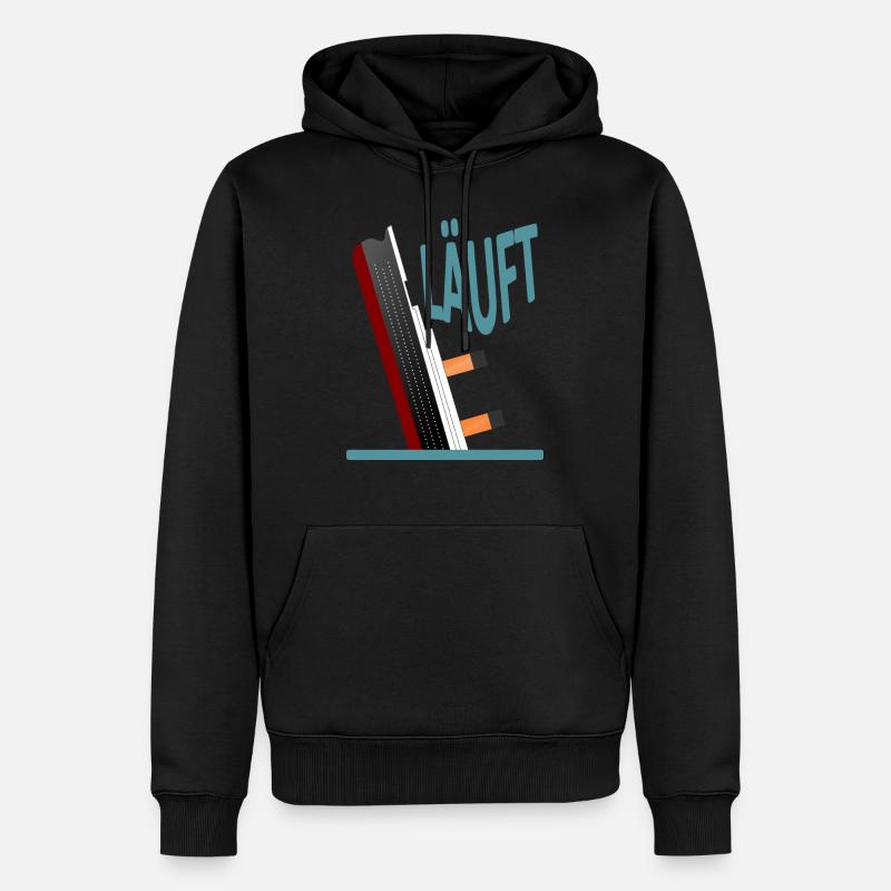 Läuft-Titanic-Version 2 - Männer Premium Bio Hoodie - Schwarz