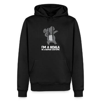 Ich bin ein Koala in einem menschlichen Kostüm - Männer Premium Bio Hoodie - Schwarz - Vorne - Nico (187cm)