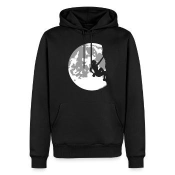 pleine lune et escalade - nature et sport - Sweat à capuche Premium bio Homme - noir - Devant - Nico (187cm)