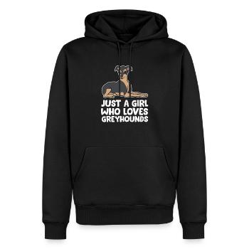 Greyhound Girl Nur ein Mädchen, das Windhunde - Männer Premium Bio Hoodie - Schwarz - Vorne - Nico (187cm)