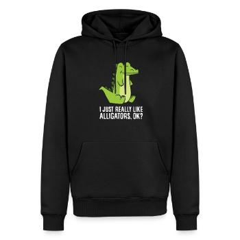 Alligator-Liebhaber Ich mag Alligatoren einfach - Männer Premium Bio Hoodie - Schwarz - Vorne - Nico (187cm)