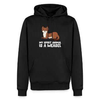 Drôles d’amants de belettes Mon animal spirituel est un - Sweat à capuche Premium bio Homme - noir - Devant - Nico (187cm)