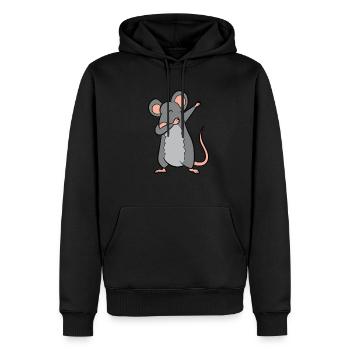 Ratte Dabbing Liebe Ratte Lustige Haustier Ratte - Männer Premium Bio Hoodie - Schwarz - Vorne - Nico (187cm)