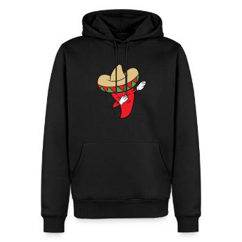 Chili Dabbing Lustiges Chili - Männer Premium Bio Hoodie - Schwarz - Vorne - Nico (187cm)