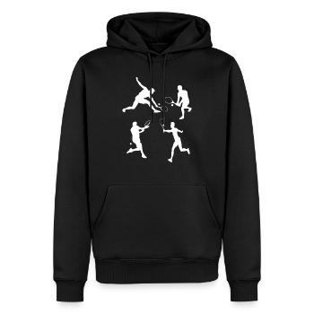 Tennis - Männer Premium Bio Hoodie - Schwarz - Vorne - Nico (187cm)
