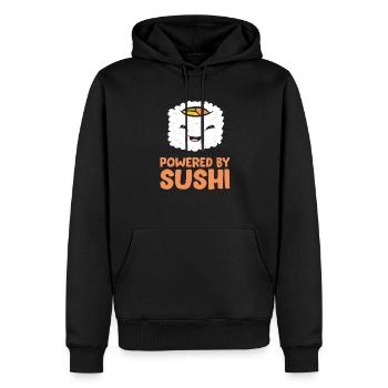 Powered by Sushi Liebe Sushi - Männer Premium Bio Hoodie - Schwarz - Vorne - Nico (187cm)
