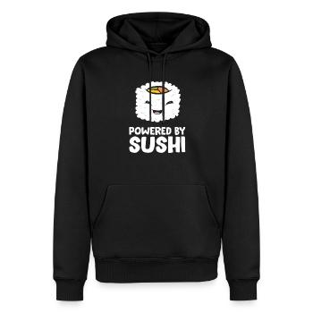 Powered by Sushi Liebe Sushi - Männer Premium Bio Hoodie - Schwarz - Vorne - Nico (187cm)