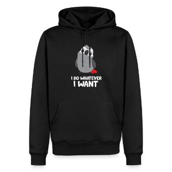 I Do Whatever I Want African Grey Parrot - Men’s Premium Organic Hoodie - black - Front - Nico (187cm)