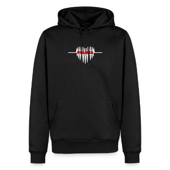 Poland Heart Poland Heartbeat - Men’s Premium Organic Hoodie - black - Front - Nico (187cm)