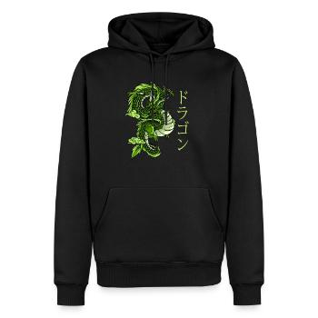 Dragon chinois traditionnel. Grunge esthétique - Sweat à capuche Premium bio Homme - noir - Devant - Nico (187cm)