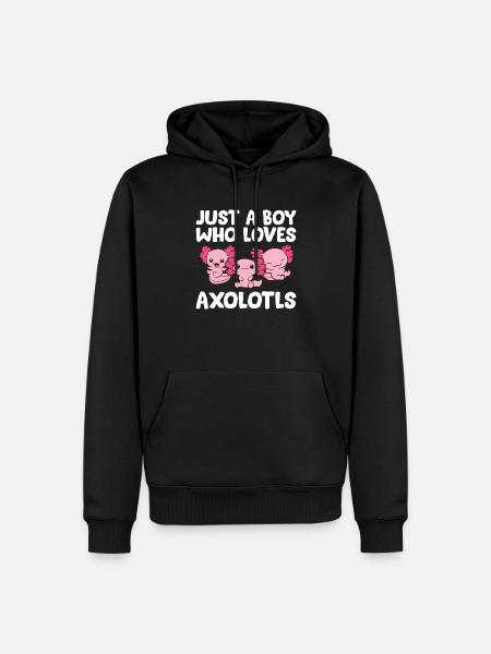Axolotl Boy Bare en dreng, der elsker axolotls - Herre Premium økologisk hoodie - sort