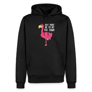 Zwingen Sie mich nicht, einen Fuß auf den Boden - Männer Premium Bio Hoodie - Schwarz - Vorne - Nico (187cm)