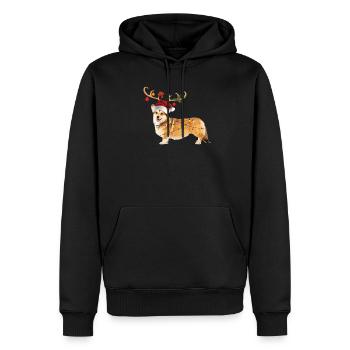 Christmas Pembroke Welsh Corgi Dog - Men’s Premium Organic Hoodie - black - Front - Nico (187cm)