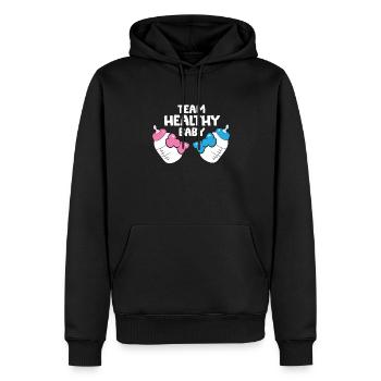Équipe de genre Healthy Baby Fun Baby Shower - Sweat à capuche Premium bio Homme - noir - Devant - Nico (187cm)