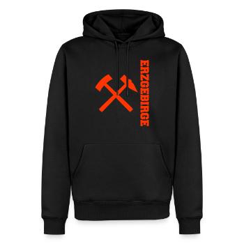 Erzgebirge Bergbau - Männer Premium Bio Hoodie - Schwarz - Vorne - Nico (187cm)