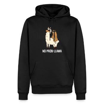 Pas de prob-lama Mignon Pas de lama prob lama - Sweat à capuche Premium bio Homme - noir - Devant - Nico (187cm)