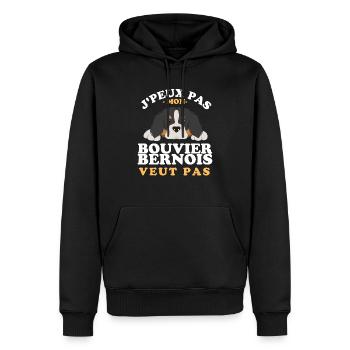 Mon bouvier bernois ne veut pas - Sweat à capuche Premium bio Homme - noir - Devant - Nico (187cm)