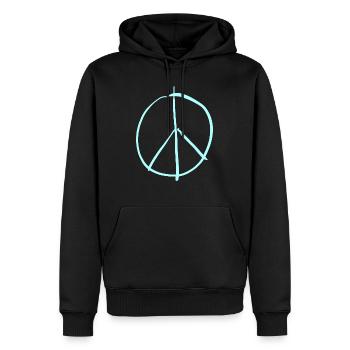 Paix - Sweat à capuche Premium bio Homme - noir - Devant - Nico (187cm)