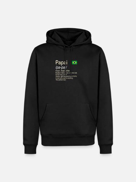 Papai Brazilian Father Dictionary Definition - Men’s Premium Organic Hoodie - black