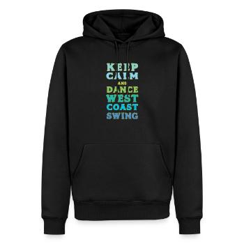 Keep Calm and dance West Coast Swing - Männer Premium Bio Hoodie - Schwarz - Vorne - Nico (187cm)