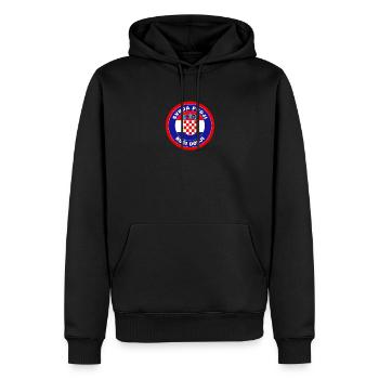 Hrvatska zastava Kroatien Svuda podji kuci dodji - Männer Premium Bio Hoodie - Schwarz - Vorne - Nico (187cm)
