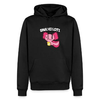 Axolotl Lover Snaxolotl Kawaii Axolotl Nourriture - Sweat à capuche Premium bio Homme - noir - Devant - Nico (187cm)