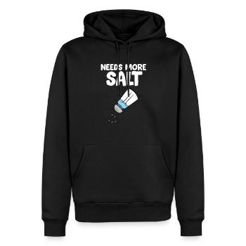 Drôle d’amoureux du sel Il a besoin de plus de sel - Sweat à capuche Premium bio Homme - noir - Devant - Nico (187cm)