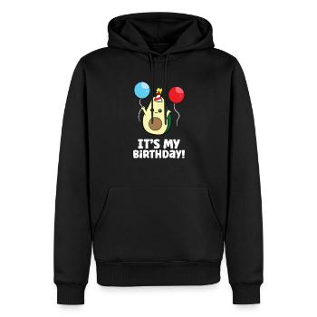 Avocado Es ist mein Geburtstag Avocado Geburtstag - Männer Premium Bio Hoodie - Schwarz - Vorne - Nico (187cm)