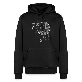 mon premier Eid - Sweat à capuche Premium bio Homme - noir - Devant - Nico (187cm)